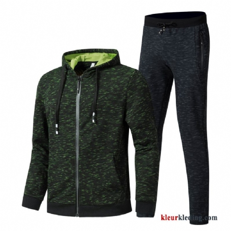 Heren Mannelijk Grote Maten Twee Stukken Jeugd Sport Pak Hoodie Sportkleding