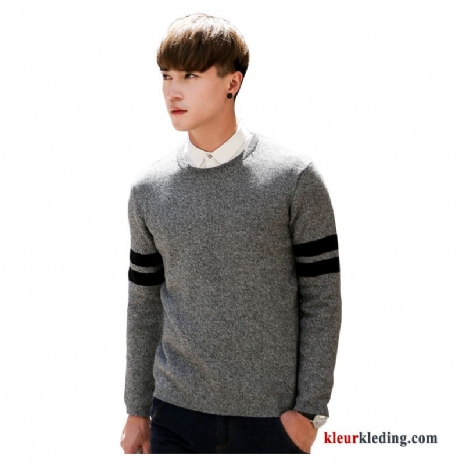 Heren Mannelijk Slim Fit Trui 2018 Gebreid Hemd Diepe Kleur Trend Pullover