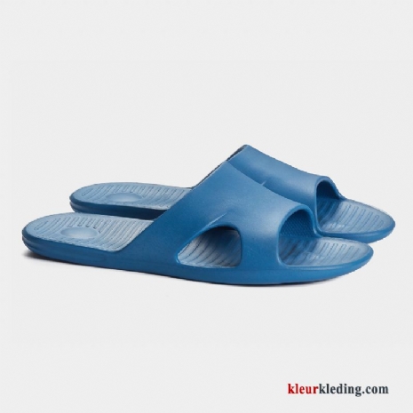 Heren Mannen Zomer Binnen Vrouwen Antislip Slippers Pantoffels Lovers Blauw