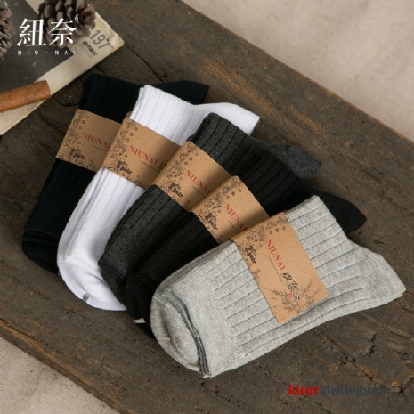 Heren Midden Voorjaar Ademend Van Katoen Kleur Vintage Sok Vier Seizoenen