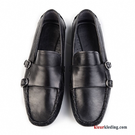 Heren Mocassins Loafers Brits Trend Mocassin Leren Schoenen Alle Wedstrijden Echt Leer Bootschoenen Rood Zwart