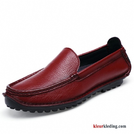 Heren Mocassins Slip On Bedrijf Casual Zachte Zolen Mocassin Mannen Bootschoenen Leren Schoenen Rood