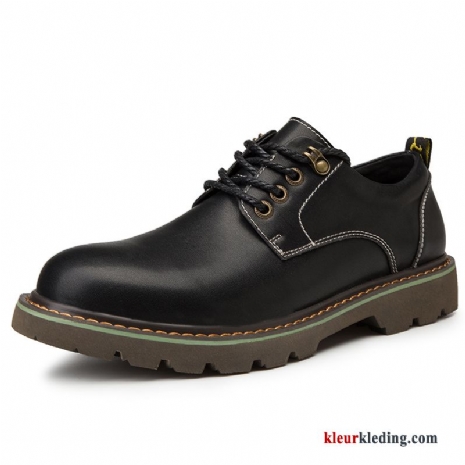 Heren Pluche Bedrijf Groot Leren Schoenen Brits Trend Casual Mannen Zwart