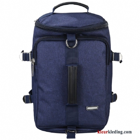 Heren Rugzak Straat Drie Doelen Schoudertas Reizen Trend Casual Messenger Tas Diepe Blauw