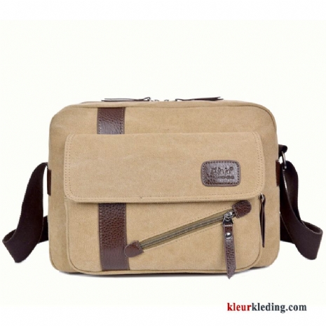 Heren Schoudertas Leer Business Canvas Tas Nieuw Messenger Tas 2019 Trend Kaki