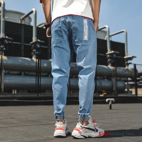Heren Slim Fit Spijkerbroek Jeans Blauw Trend Casual Strak Potlood Broek Trendy Merk