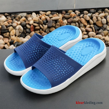 Heren Slipper Bovenkleding Mannen Pantoffels Zomer Trend Antislip Schoenen Strand Blauw