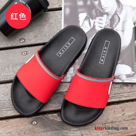 Heren Slipper Lovers Pantoffels Zachte Zolen Binnen Mannen Vrouwen Antislip Zomer Rood