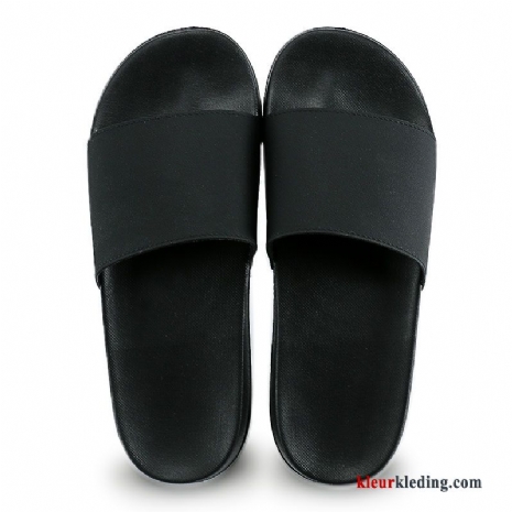 Heren Slipper Mannen Dikke Zool Binnen Antislip Pantoffels Badkamer Zomer Outdoor Zwart