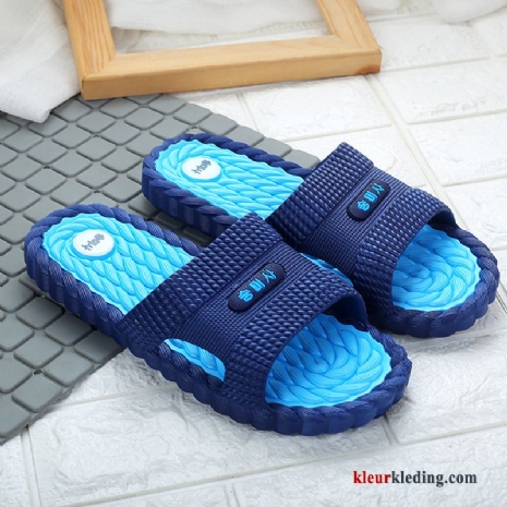 Heren Slipper Mode Bovenkleding Binnen Mannen Antislip Badkamer Sandaal Strand Blauw