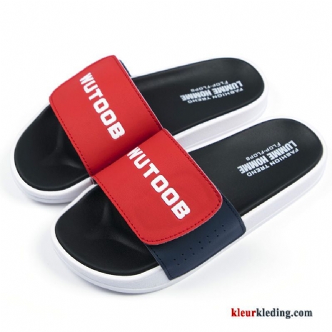 Heren Slipper Pantoffels Outdoor Grote Maten Antislip Persoonlijk Zomer Trend Mannen Rood