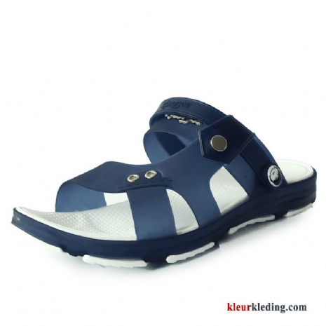 Heren Slipper Sandaal Mannen Pantoffels Chauffeurs Schoenen Strand Student Zomer Blauw