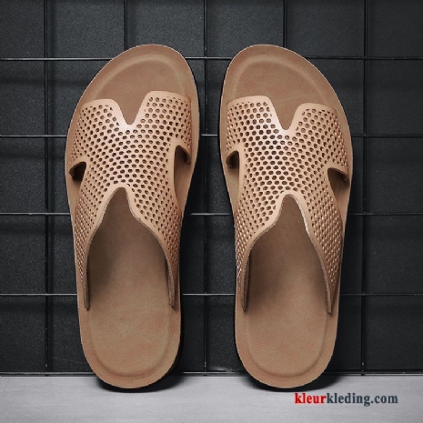 Heren Slipper Student Outdoor Mannen Zomer Trend Bruin Strand Tiener