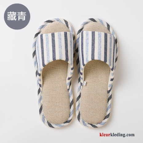 Heren Slipper Zachte Zolen Mannen Zomer Vrouw Pantoffels Voorjaar Ademende Lovers Marineblauw