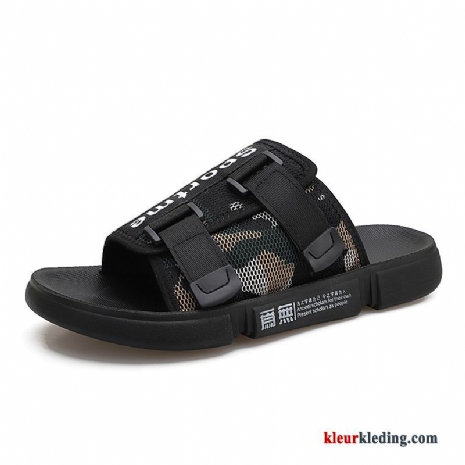 Heren Slipper Zomer Trend Outdoor Zachte Zolen Mannen Sandaal Pantoffels Mode Zwart