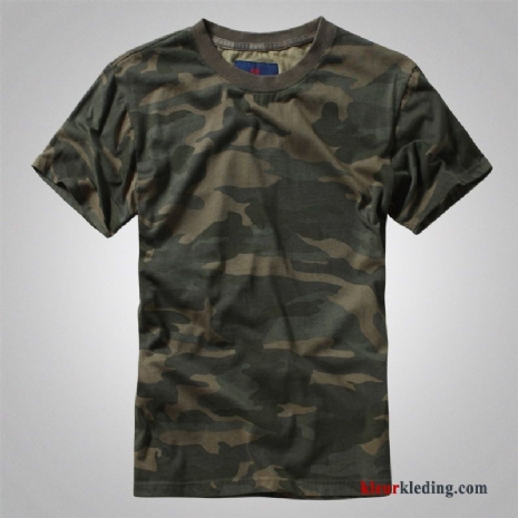 Heren T-shirts Ronde Hals Halve Mouw Outdoor Zomer Mannelijk Camouflage Korte Mouw Trend