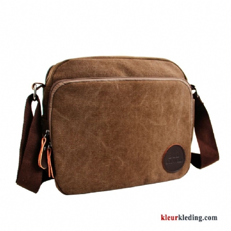 Heren Tas Trend Rugzak Mode Casual Schoudertas Canvas Bruine