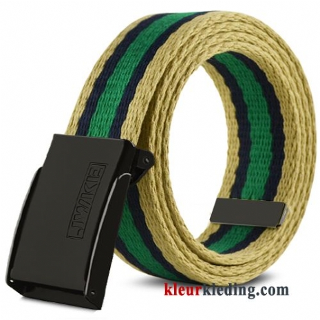 Heren Trend Casual Riem Eenvoudig Jeugd Groen Lichte Canvas