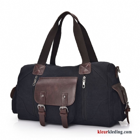 Heren Wandelrugzak Tas Handtas Canvas Business Messenger Tas Reizen Casual Trend Zwart