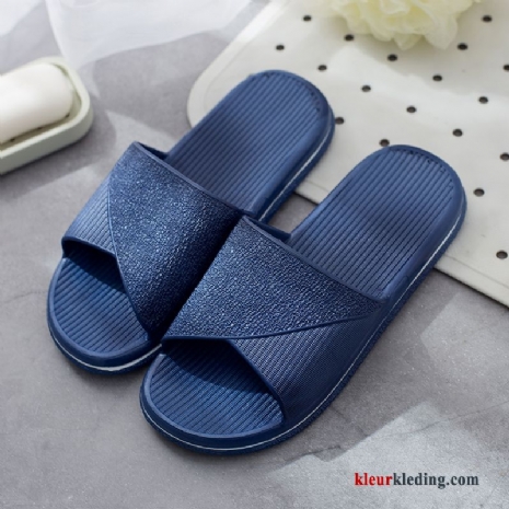 Heren Zomer Slippers Binnen Badkamer Mannen Lovers Antislip Pantoffels Blauw