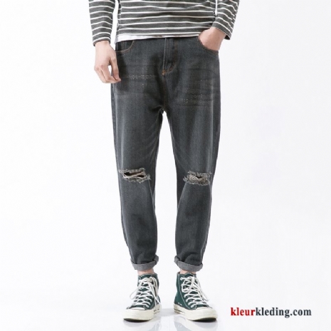 Heren Zwart 2018 Mini Mannelijk Spijkerbroek Jeans Harlan Trend Gaten