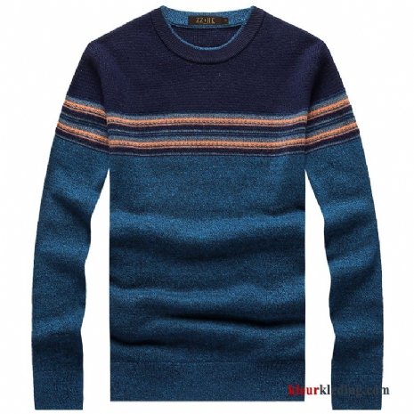 Herfst Winter 2018 Mannelijk Nieuw Trui Donkerblauw Ronde Hals Heren