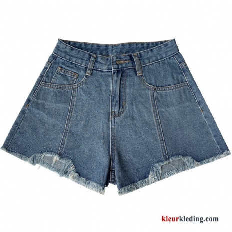 Hoge Taille Korte Broek Vintage Blauw Denim Dames Voorjaar Student