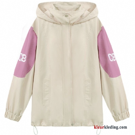 Honkbal Jack Herfst Bovenkleding Losse Dames Wit Populair Beige