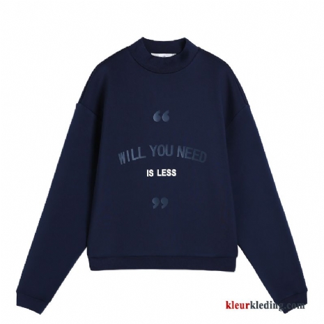 Hoodie 2018 Pullover Letter Dames Hoge Kraag Jasje Bedrukken Herfst