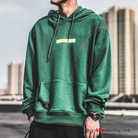 Hoodie Hip-hop Groen Bedrukken Herfst Mannelijk Heren Trend Casual