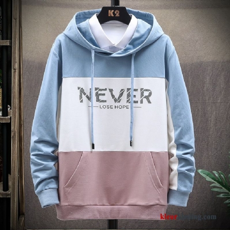 Hoodie Hoge Student Nieuw Voorjaar Jasje Blauw Heren