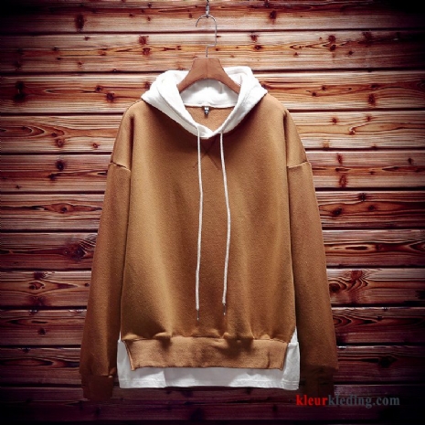 Hoodie Trend Heren Khaki Pullover Persoonlijk Herfst Bedrukken