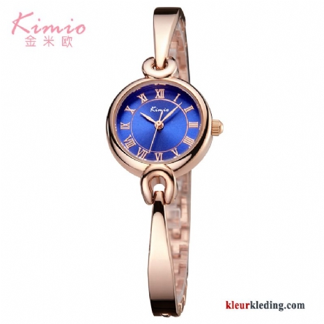 Horloge Casual Echte Dames Armbanden Elegante Vers Waterdicht Blauw Gouden Beige