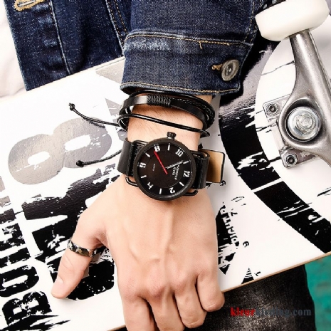 Horloge De Middelbare School Waterdicht Mode Heren Student Trend Elegante Zwart