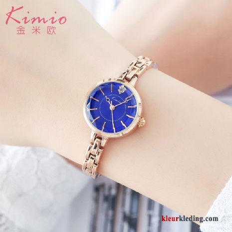 Horloge Eenvoudig Mini Armbanden Vers Dames Student Diepe Meisje Blauw Gouden Beige