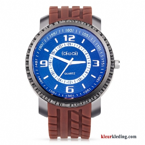 Horloge Heren Groot Silicone Blauw