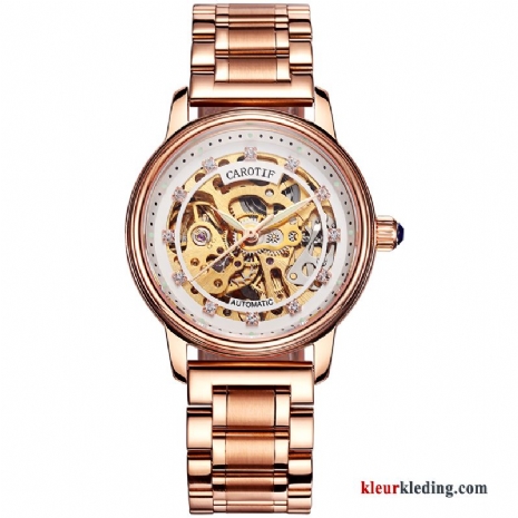 Horloge Kant Waterdicht Dames Student Mode Trend Automatisch Echte Gouden