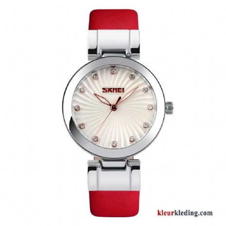 Horloge Persoonlijkheid Mode Riem Waterdicht Student Dames Eenvoudig Rood