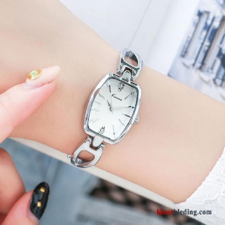 Horloge Trend Vierkante Student Dames Elegante Casual Mode Eenvoudig Wit Gouden Beige Zilver