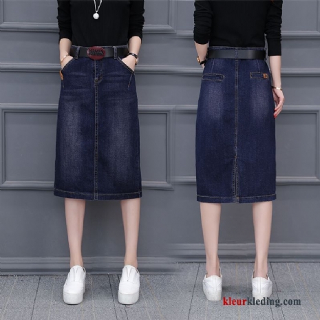 Jurk Hoge Taille Lange 2018 Mode Rok Trend Denim Dames