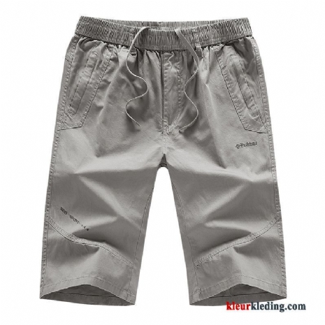 Korte Broek Heren Outdoor Grote Maten Losse Zomer Katoen Strand Grijs