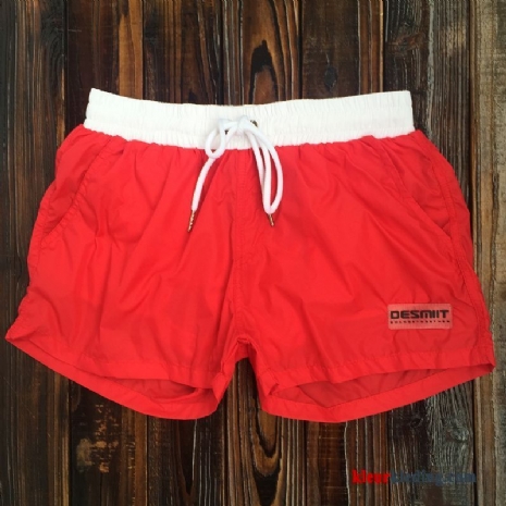 Korte Broek Reis Heren Strand Sport Zwembroek Lage Taille Losse Rood