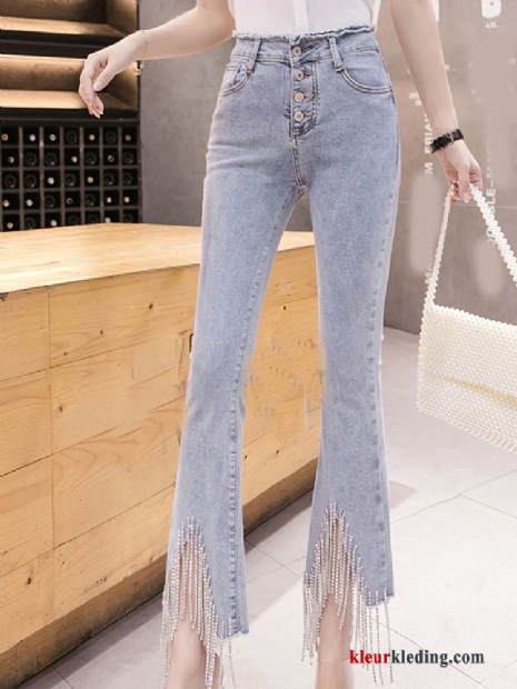 Kwasten Zomer Ontwerp Flare Broek Elegante Spijkerbroek Jeans Dames Nieuw