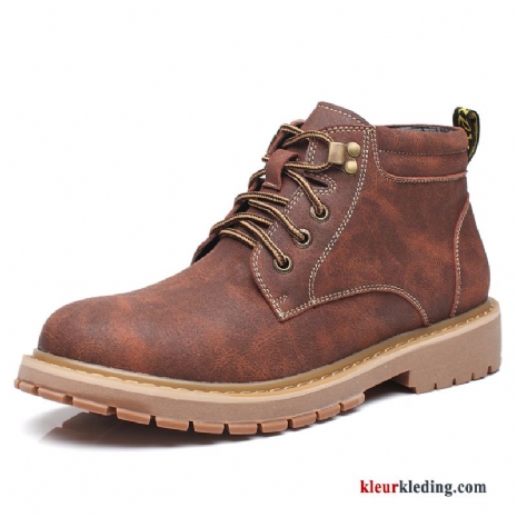 Laarzen Mannen Herfst Vintage Cargo Laars Hoge Trend Leer Heren