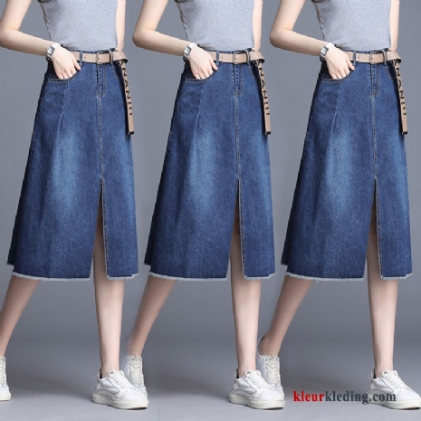 Lang Blauw Dames Voorjaar Rok Zomer Denim Nieuw