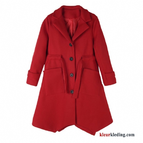 Lang Jas Wol Trend Dames Herfst Zoet Winter Elegante