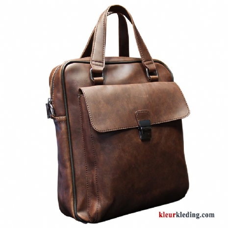 Leer Business Handtas Bruin Heren Casual Schoudertas Messenger Tas