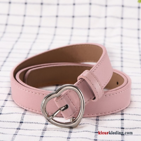 Liefde Eenvoudig Riem Vintage Student Dames Hart Roze