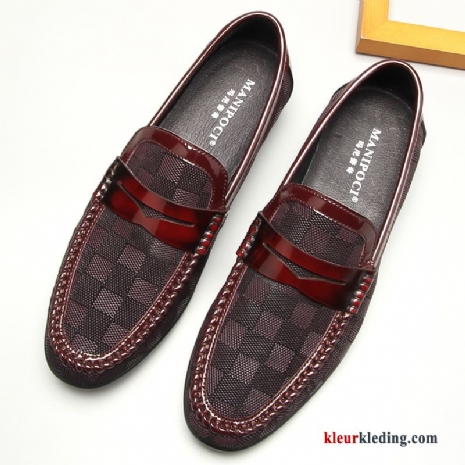 Loafers Mannen Bedrijf Trend Mode Casual Herfst Leren Schoenen Heren Rood