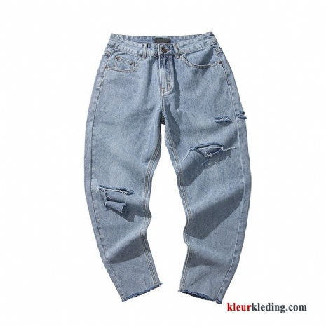 Losse Gaten Trend Heren Mannelijk Spijkerbroek Jeans Mooi Casual